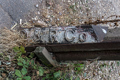 'AND&R Co' boundary post, Pye Corner, Newport, August 2018