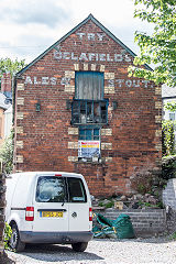 
Delafields advert in Union Street, Abergavenny, the brewery was at the Kings Arms, June 2015