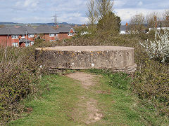 Sudbrook pill-box on top of the ramparts of the Iron-age fort, April 2021