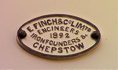 
'E Finch & Co Limtd Engineers & Ironfounders Chepstow 1892' on Chepstow Station footbridge, July 2021, © Photo courtesy of Tim Dowd