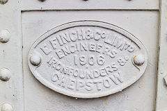 
E Finch & Co, Chepstow, 1906 builders plate on Brockweir bridge, July 2015