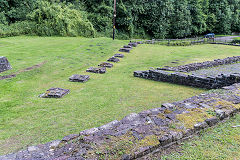 
The pillars supporting a wooden launder from the leat, Tintern Ironworks and blast furnace, August 2017