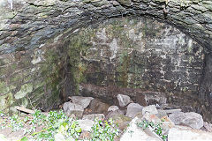 
Possibly the site of a turbine in an adapted waterwheel pit, Tintern wireworks, August 2017