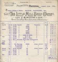 
'The Little Mill Brick Co' invoice of 1910, © Photo courtesy of Clive Davies