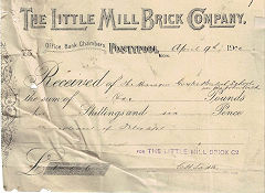 
'The Little Mill Brick Co' receipt of 1904, © Photo courtesy of David Owen