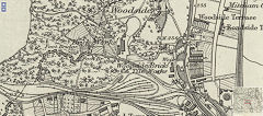 Woodside Brickworks, 1881, showing two sites on the West © Crown Copyright reserved