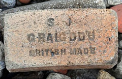 
'S J Graigddu British Made' on a curved brick from Graigddu brickworks © Photo courtesy of Lawrence Skuse