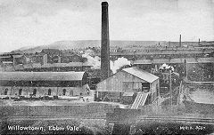 Gantre brickworks, Ebbw Vale with Brynhelig brickworks in the background, © M J Ridley, Bournemouth, postcard