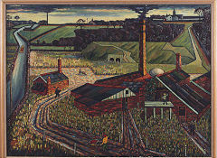 Llandough Brickworks painted by Charles Byrd in the 1950s