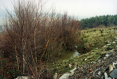 Bridgend Dinas brickworks claypits, now filled in, Aberkenfig, 1990, © Photo courtesy of Mike Stokes