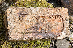 'Clayton's Patent', the reverse of 'D Davis B G A' possibly from Blaengwawr Brickworks, Aberaman