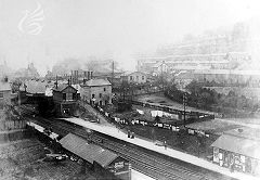 Glamorgan Colliery Brickworks behind Llwynypia Station, © Photo courtesy of RCT Library Service