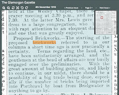 
Proposed brickworks in Porthcawl from the Glamorgan Gazette of 10th November 1910 © Photo courtesy of Mike Stokes