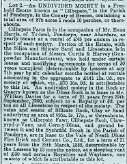 Pontwalby Brickworks lease info, 26 July 1907, © Crown Copyright reserved