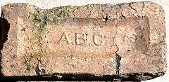 'ABC' probably from Amman Brickworks, Brynamman but could be Aberdare Brick Co, © Photo courtesy of Richard Evans