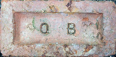 'OB' found at Haverfordwest, Pembs, quite possibly from the Eclipse brickworks, Horeb, Llanelly, Carmarthenshire, © Photo courtesy of David Redd on 'Old Bricks'