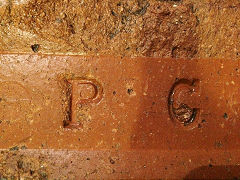 'P C', possibly from Pontyclerc as it was found with Pontyclerc bricks, © Photo courtesy of Richard Evans