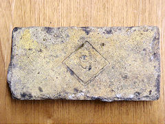 
'S' in a diamond from Hean Castle brickworks, © Photo courtesy of Gary Davies