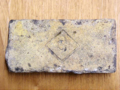 
'S' in a diamond from Hean Castle brickworks, © Photo courtesy of Gary Davies