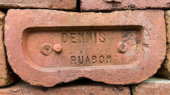 'Dennis Ruabon' a shaped brick from Hafod brickworks, Rhos. © Photo courtesy of Mike Stokes