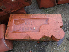 
'Dennis Ruabon' a shaped brick from Hafod brickworks, Rhos. © Photo courtesy of Leslie Frances