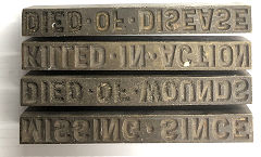 Master imprints for the brick moulds believed to be memorials or grave surrounds. © Photo courtesy of Steve Milner
