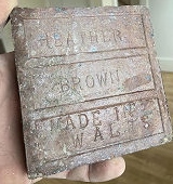 
'Heather Brown Made in Wales' quarry tile from Hafod brickworks, Rhos. © Photo courtesy of Matt Schwartz
