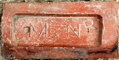 
'M N R', an old brick with the 'R' stamped later, Denbighshire © Photo courtesy of Martyn Fretwell and 'Old Bricks'