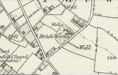 
Coedpoeth Brickworks, 1872, © Crown Copyright reserved