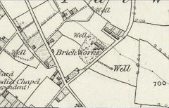 Coedpoeth Brickworks, 1872, © Crown Copyright reserved