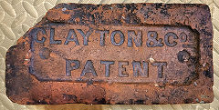 
'Clayton & Cos Patent', from Coedpoeth Brick & Tile Works, © Photo courtesy Lukas and 'Old Bricks'