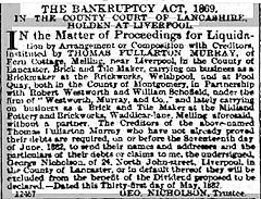 Welshpool Brickworks liquidation notice, 31 May 1882, © Photo courtesy of Denis Ayers and the Scottish Pottery Society