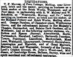 Welshpool Brickworks liquidation notice, 1882, © Photo courtesy of Denis Ayers and the Scottish Pottery Society