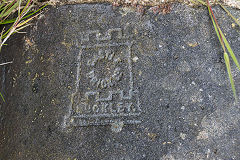 
'Castle Brick Co Buckley' coping stone, Buckley, Flintshire