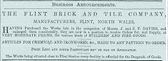 
Flint Brick & Tile Co advert, 11 July 1879, © National Library of Wales