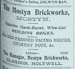 
Mostyn Brickworks advert  on 14th July 1905