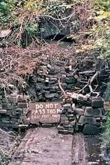 
NG Knowle Hill Tunnel portal showing SG bullhead rails on their sides for track, © Photo courtesy of Phil Pritchard