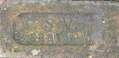 
'S V Shotton' from an unknown brickworks, found at Connah's Quay so assumed to be from Flintshire rather than Co Durham, © Photo courtesy of 'Old Bricks'