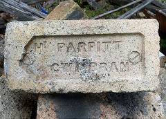 
'H Parfitt Cwmbran' with 2 'T's, from Mount Pleasant brickworks