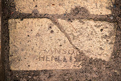 
'Hanson Henllis' on a block, Henllys brickworks, Cwmbran, Mon