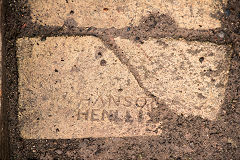 'Hanson Henllis' on a block, Henllys brickworks, Cwmbran, Mon
