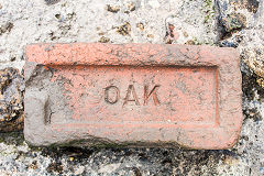 
'Oak' from Oak Brickworks, Pontnewynydd, Mon. Type 2 with incised letters