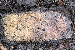 
'TW Co (Ltd)', probably from Pentyrch Brickworks as it was found at Gwaelod-y-Garth
