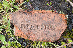 
'Tredegar', 'Pat Appd For' with grooves and ribs, from Tredegar Collieries brickworks