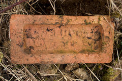 
Illegible imprint, Unknown brickworks, found at Rudry, Mon