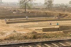 Brickworks between Dehli and New Jalpaiguri, March 2016