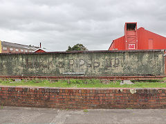 'Brick and Pipes Ltd' entrance wall, February 2023