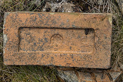 Emblem on back of paver, found at Trefil, near Rhymney