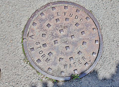 
'EVUDC Storm Water', for the Ebbw Vale Urban District Council found at Cwm, Mon, January 2021
