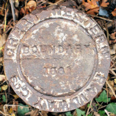 
GWR boundary post dated 1886, Newport, November 2018